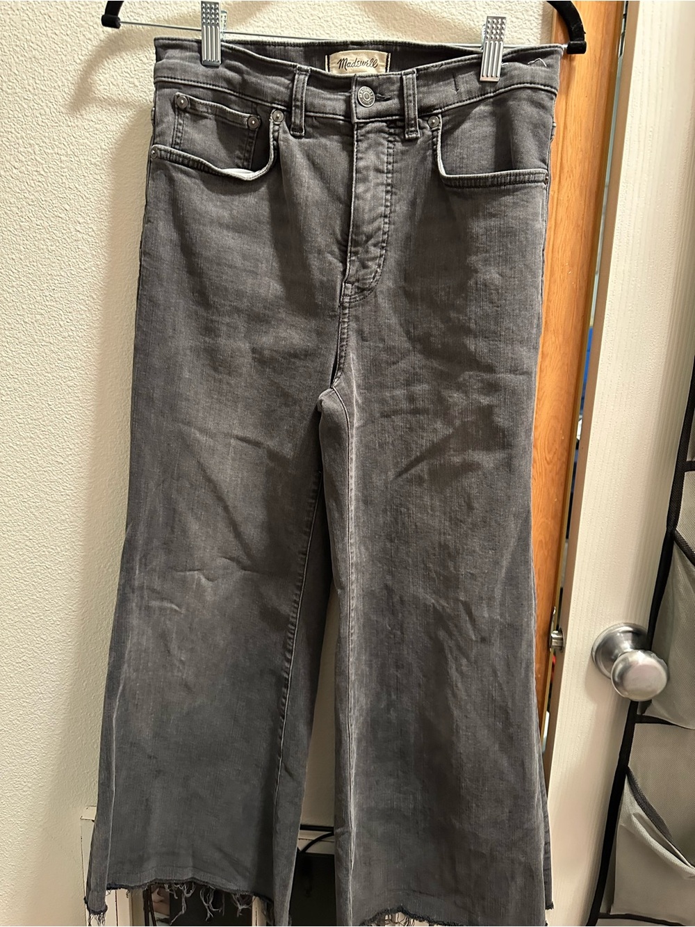 Madewell Gray Wide-Leg Crop Jeans